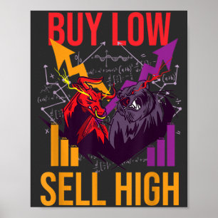 POSTER BULL MARKET ACHETER FAIBLE VENDRE HAUT MARCHÉ STOC
