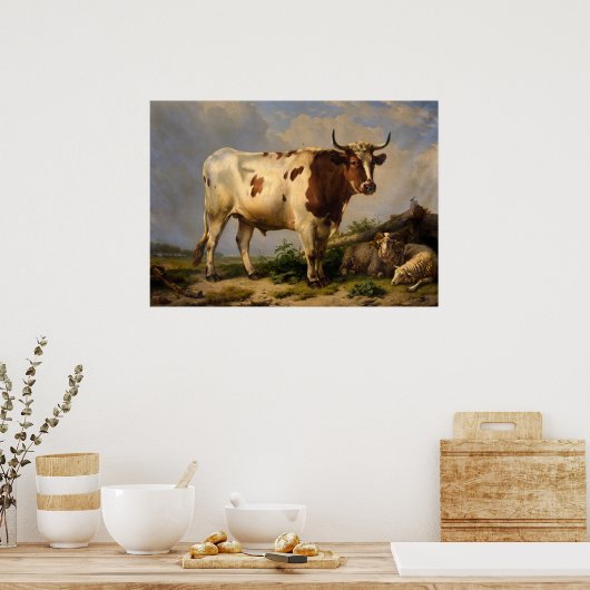 Poster Bull par Eugene Joseph Verboeckhoven (Cuisine)