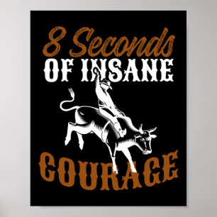 Poster Bull Riding Tee Rodeo Bull Rider Design Insane Cou
