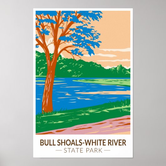 Poster Bull Shoals - White River State Park Arkansas (Devant)