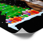 Poster Bull Terrier Chien Feux d'arbre de Noël Lumières D (Coin)