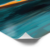 Poster Bull Terrier Plage Surf Peinture (Coin)