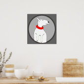POSTER BULL TERRIER RED COLLAR PUPPY (Cuisine)