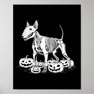 Poster Bull Terrier Skeleton Anniversaire Halloween Homme