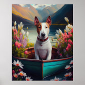 Poster Bull Terrier sur une pagaie : une aventure Pittore (Devant)