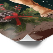 Poster Bulldog à Noël de neige (Coin)