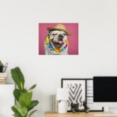 Poster Bulldog anglais (18 mois) en paille (Bureau à domicile)