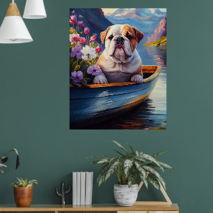 Poster Bulldog anglais sur une pagaie : une aventure Pitt