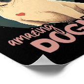 Poster Bulldog Avec Arrière - plan Coeur (Coin)