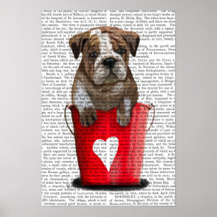 Poster Bulldog Bucket Of Love Red