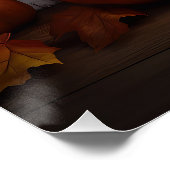 Poster Bulldog Chiot Automne Citrouille de plaisir (Coin)