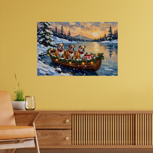 Poster Bulldog Christmas Boat Holiday (Salon 2)