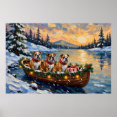 Poster Bulldog Christmas Boat Holiday (Devant)