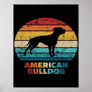 Poster Bulldog d'Amérique vintage