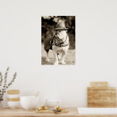 Poster Bulldog en patrouille avec casquette et cape (Cuisine)