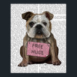 Poster Bulldog Free Hugs<br><div class="desc">Inspiration et vacances</div>