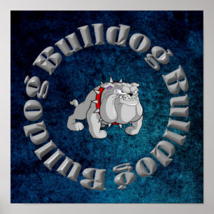 Poster BULLDOG GRAY CARTOON