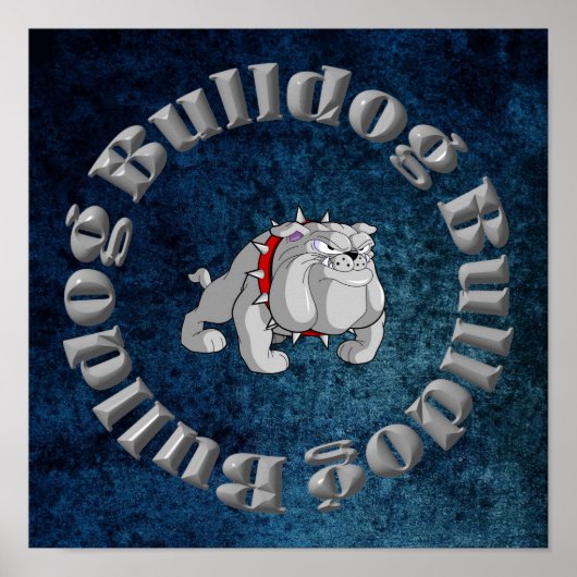 Poster BULLDOG GRAY CARTOON (Voorkant)