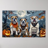 Poster Bulldog Halloween Éffrayant (Devant)