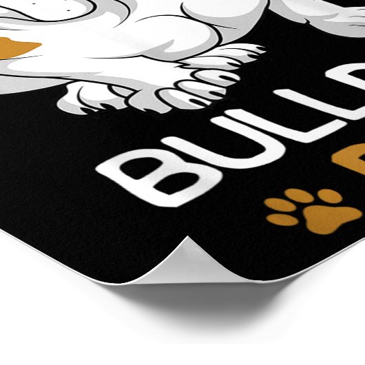 Poster Bulldog Papa Drôle Anglais Bulldog Chien Propriéta (Coin)