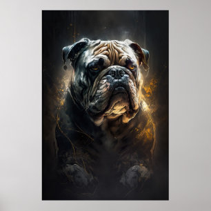 Poster Bulldog Portrait Animal Nature Peinture de la faun