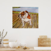 Poster Bulldog sur la promenade (Cuisine)