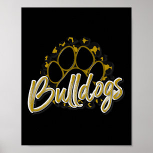 Poster Bulldogs Gold Black Cheetah School