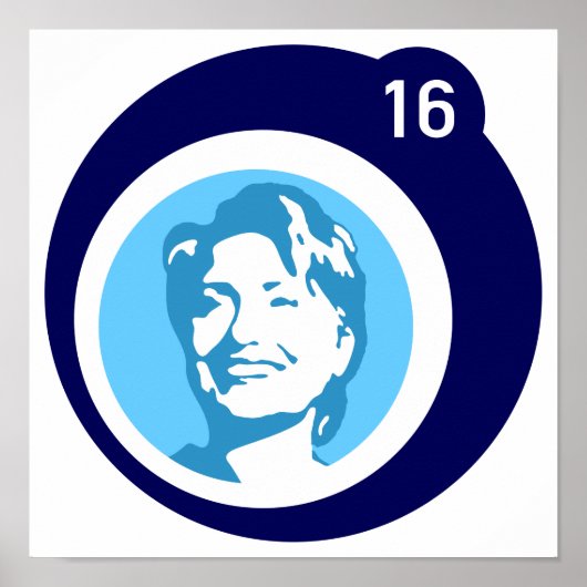 Poster bulle bleue d'hillary clinton (Devant)