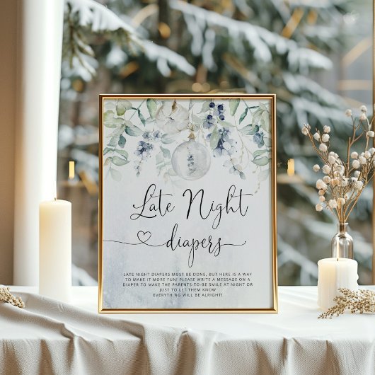 Poster Bulle de Noël hiver Late nuit couches jeu