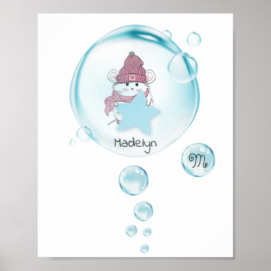 Poster Bulle de savon de hamster mignon (Devant)