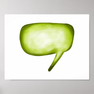 Poster Bulle Mot Bande dessinée verte de chaux