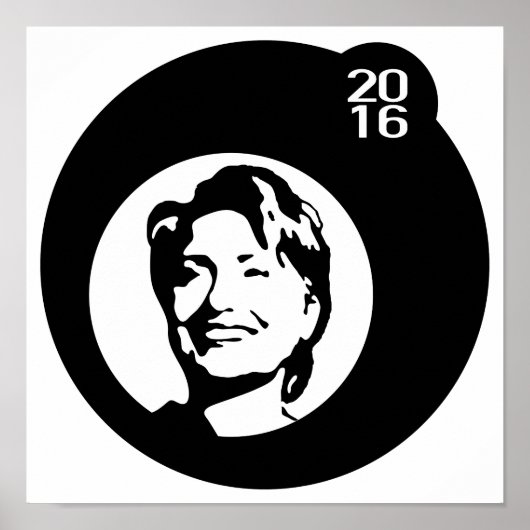 Poster bulle noire de hillary clinton (Devant)