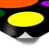 Poster Bulles colorées sur noir (Coin)