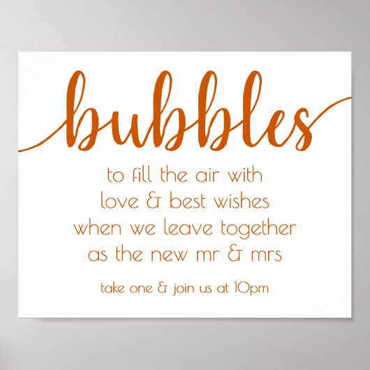 Poster Bulles d'automne simples | Burnt Orange Party Even (Devant)