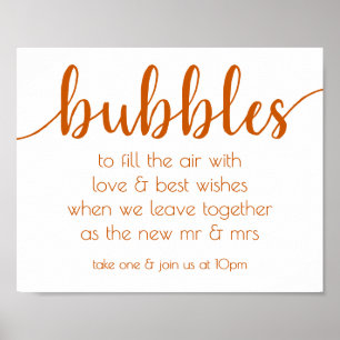Poster Bulles d'automne simples   Burnt Orange Party Even