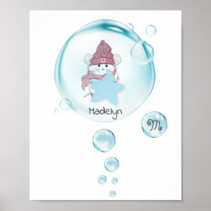 Poster Bulles de savon de hamster mignon