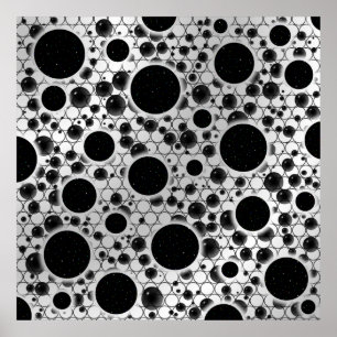 Poster Bulles d'espace - Blanc/Argent