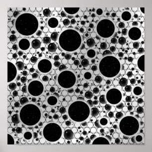 Poster Bulles d'espace - Blanc/Argent