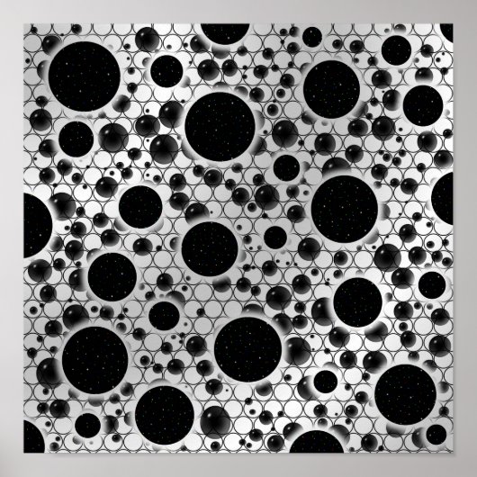 Poster Bulles d'espace - Blanc/Argent (Devant)