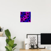 Poster Bulles d'espace - Rose/Bleu (Bureau à domicile)