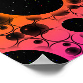 Poster Bulles d'espace - Taches - Orange/Rose (Coin)