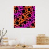 Poster Bulles d'espace - Taches - Orange/Rose (Cuisine)