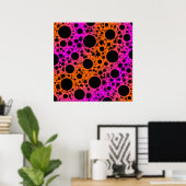 Poster Bulles d'espace - Taches - Orange/Rose (Bureau à domicile)