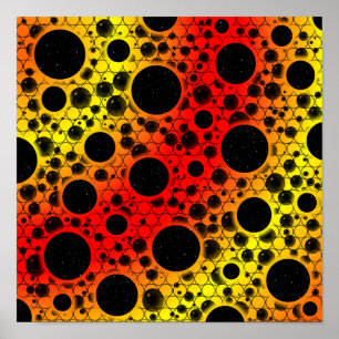 Poster Bulles d'espace tachetées - Arc-en-ciel OYR