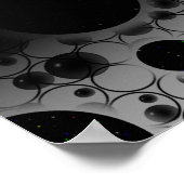 Poster Bulles d'espace tachetées - Blanc/Noir (Coin)