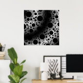 Poster Bulles d'espace tachetées - Blanc/Noir (Bureau à domicile)