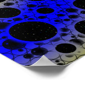 Poster Bulles d'espace tachetées - Bleu/Jaune (Coin)