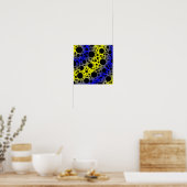 Poster Bulles d'espace tachetées - Jaune/Bleu (Cuisine)