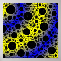 Bulles d'espace tachetées - Jaune/Bleu