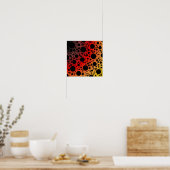 Poster Bulles d'espace tachetées - Noir/Rouge/Or (Cuisine)
